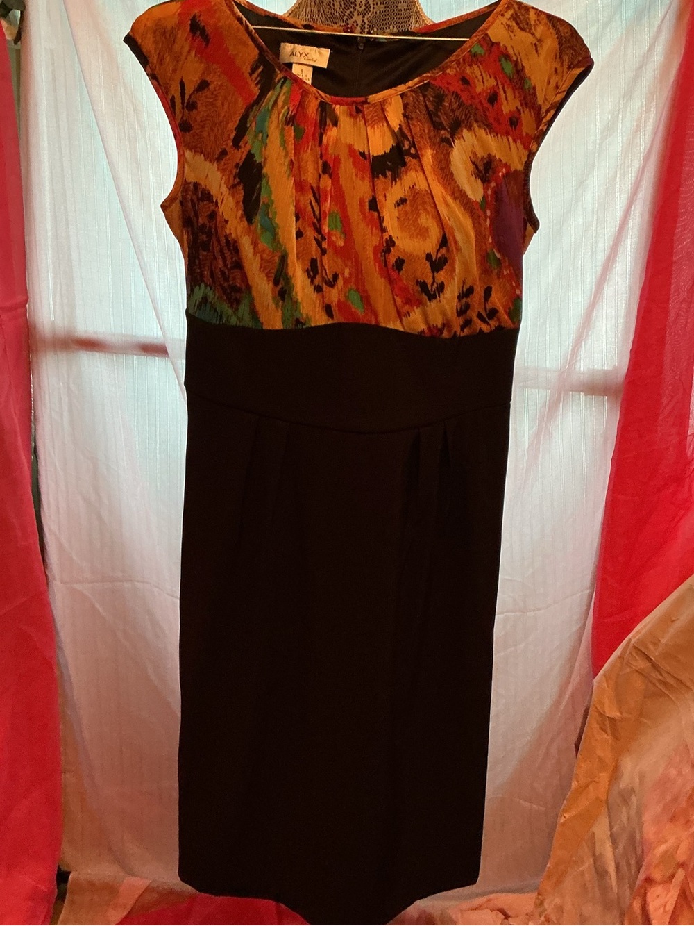 Alyx Multicolor Printed Top Black Sheath Dress